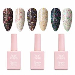 Everin Set 3 Superstar Top Coat Everin SST3 - Cardi, Meghan, Shalom cu Efect Flakes (SST3)