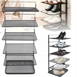Bedee Függőleges 6 rétegű fém sneaker állvány Nem igényel telepítést (Pochylony projekt)
