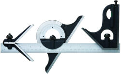 ACCUD Europe Set echer combinat 4 piese ACCUD 817-180-02 rigla 300mm, raportor si dispozitiv de centrare (817-180-02) Vinclu