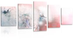 Dovido Tablou 5-piese păpădie cu elemente abstracte - 200x100