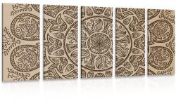 Dovido Tablou 5-piese Mandala cu model natural abstract - 100x50