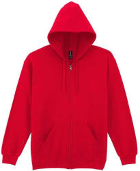 Gildan GI18600 Heavy Blend felnőtt végig cipzáros kapucnis pulóver GI18600-Red