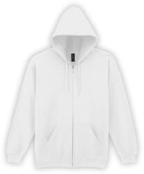 Gildan GI18600 Heavy Blend felnőtt végig cipzáros kapucnis pulóver GI18600-White