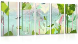 Dovido Tablou 5-piese paradisul abstract - 200x100