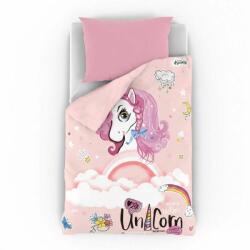 Kvalitex Set de lenjerie de pat din bumbac Kvalitex Unicorn pentru copii, roz, 140 × 200 cm, 70 × 90 cm Lenjerie de pat