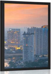 Dovido Poszter kilátás a naplementére, Bangkok városában - 30x45 black