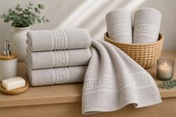 Ralex Pucioasa Pachet 10 prosoape baie 70x140 cm Bumbac 100%, Greek Border 500 grame/mp, Café Sahara Prosop