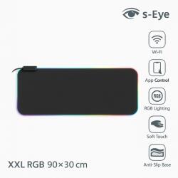 s-shop Mouse Pad RGB s-Eye XXL, Control Wi-Fi, Iluminare Inteligentă, 90x30cm Mouse pad