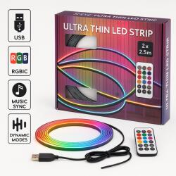 s-shop Bandă LED RGBIC s-eye Ultra Thin 5m cu Telecomandă și USB