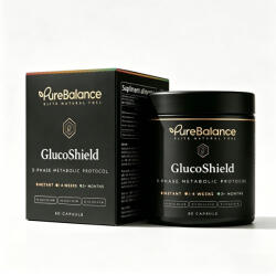 Pure Balance GlucoShield - Protocol Metabolic 3 Faze | Reducose® + Berbevis® + Chromax® | 60 Capsule (30 Zile) | Pure Balance (PB-GLUCO)