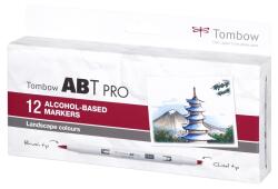 Tombow Маркер Tombow Alcohol ABT PRO с двойна четка 12P-4 Пейзаж (12) (ABTP-12P-4)