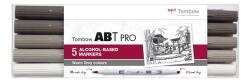 Tombow Маркер алкохолен ABT PRO Dual Brush 5P-3 Топъл сив (5) (ABTP-5P-3)