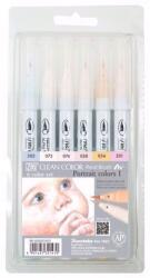 ZIG Clean Color Четка Писалка Комплект с 6 бр. Портретни цветове (RB-6000AT/6VD)
