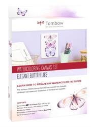 Tombow Комплект за акварелно рисуване на платно Пеперуди (CANVAS-SET1)