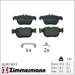 ZIMMERMANN Set placute frana ZIMMERMANN 26303.160. 2 (26303.160.2)