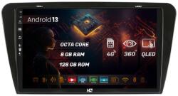 HUB64 Navigatie HUB64 Skoda Octavia 3 (2013-2018), 8GB RAM, Android 13, Octacore, Slot Sim 4G, DSP, GPS, Wi-FI, Carplay, Android Auto, USB, Bluetooth, Waze, Touchscreen, 10.1 Inch (HB-6410008+AD-BGRKIT026)