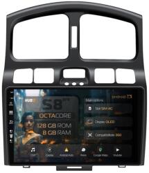 HUB64 Navigatie HUB64 Hyundai Santa Fe (2001-2005), 8GB RAM, Android 13, Octacore, Slot Sim 4G, DSP, GPS, Wi-FI, Carplay, Android Auto, USB, Bluetooth, Waze, Touchscreen, 9 Inch (HB-649008+AD-BGRKIT210V2)