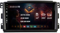 HUB64 Navigatie HUB64 Smart For Two (2007-2010), 8GB RAM, Android 13, Octacore, Slot Sim 4G, DSP, GPS, Wi-FI, Carplay, Android Auto, USB, Bluetooth, Waze, Touchscreen, 9 Inch (HB-649008+AD-BGRKIT417)