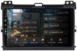 HUB64 Navigatie HUB64 Toyota Prado J120 (2002 - 2010), 2GB RAM, Android 13, GPS, Wi-FI, Carplay, Android Auto, USB, Bluetooth, Radio, Waze, Touchscreen, 9 inch (HB-649002+AD-BGRKIT083)