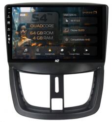 HUB64 Navigatie HUB64 Peugeot 207, 4GB RAM, Android 13, Quadcore, DSP, GPS, Wi-FI, Carplay, Android Auto, USB, Bluetooth, Waze, Touchscreen, 9 inch (HB-649004L+AD-BGRKIT263)
