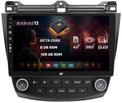HUB64 Navigatie HUB64 Honda Accord 7 (2005-2008), 6GB RAM, Android 13, Octacore, Slot Sim 4G, DSP, GPS, Wi-FI, Carplay, Android Auto, USB, Bluetooth, Waze, Touchscreen, 10.1 Inch (HB-6410006+AD-BGRKIT012)