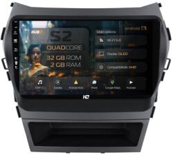 HUB64 Navigatie HUB64 Hyundai Santa Fe IX45 (2013-2017), 2GB RAM, Android 13, GPS, Wi-FI, Carplay, Android Auto, USB, Bluetooth, Radio, Waze, Touchscreen, 9 inch (HB-649002+AD-BGRKIT182)