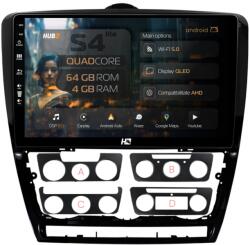 HUB64 Navigatie HUB64 Skoda Octavia 2, 4GB RAM, Android 13, Quadcore, DSP, GPS, Wi-FI, Carplay, Android Auto, USB, Bluetooth, Waze, Touchscreen, 10.1 Inch (HB-6410004L+AD-BGRKIT048v2)