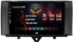 HUB64 Navigatie HUB64 Smart Fortwo (2010-2015), 6GB RAM, Android 13, Octacore, Slot Sim 4G, DSP, GPS, Wi-FI, Carplay, Android Auto, USB, Bluetooth, Waze, Touchscreen, 9 Inch (HB-649006+AD-BGRKIT409)