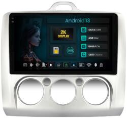 HUB64 Navigatie 2K HUB64 Ford Focus MK2 (2004-2011), Clima Manuala, 4GB RAM, Android 13, Octacore, Slot Sim 4G, DSP, GPS, Wi-FI, Carplay, Android Auto, USB, Bluetooth, Waze, Touchscreen, 9.5 Inch (HB-649004
