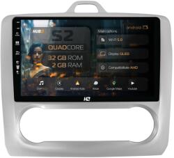 HUB64 Navigatie HUB64 Ford Focus MK2 (2004-2011), Clima Automata, 2GB RAM, Android 13, GPS, Wi-FI, Carplay, Android Auto, USB, Bluetooth, Radio, Waze, Touchscreen, 9 inch (HB-649002+AD-BGRKIT117)
