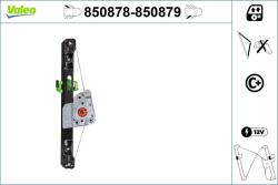 VALEO Mecanism actionare geam VALEO 850878 (850878) - automobilus