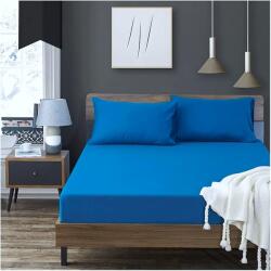 Kotonia Home Husa pat cu elastic Kotonia Home - Tricot, 100% bumbac, albastru, 180x200+20 cm (003069-180)
