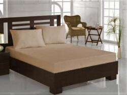 Kotonia Home Husa pat cu elastic Kotonia Home - Tricot, 100% bumbac, bej inchis, 180x200+20 cm (003070-180)