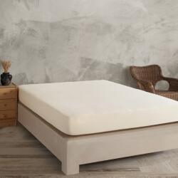 Kotonia Home Husa pat cu elastic Kotonia Home - Tricot, 100% bumbac, ivoire, 180x200+20 cm (003067-180)