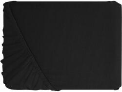 Kotonia Home Husa pat cu elastic Kotonia Home - Tricot, 100% bumbac, negru, 100×200+20 cm (002227-100)