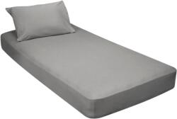 Kotonia Home Set pentru pat Kotonia Home husa cu elastic + 1 fata perna 50×70 cm - Jersey, 100% bumbac, pentru saltea 100×200+20 cm, Gri (001645-gr)