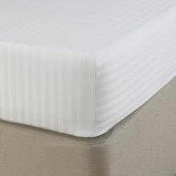 Kotonia Home Husa cu elastic pentru pat Kotonia Home Damasc cu dungi late de 2.5 cm, 100% bumbac, Alb, 140x200+20 cm (000519-140)