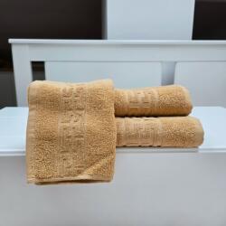 Kotonia Home Set 3 prosoape baie Greek Border Jacquard Plush Luxury - 100% Bumbac, 500g/mp, cappuccino (004594) Prosop