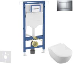 Geberit Duofix - Előfali szerelő készlet, WC és ülőke készlet Villeroy Boch, Sigma20 nyomógomb, DirectFlush, SoftClose, CeramicPlus, fényes króm/matt króm SANI11CK1102 (SANI11CK1102)