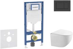 Geberit Duofix - Előfali szerelőkészlet, Gaia WC és softclose ülőke, Sigma20 gomb, matt fekete/fekete színben SANI11CA5105B (SANI11CA5105B)