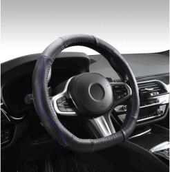 Autolife DW-5056BLD "D" Valódi bõr kormányvédõ szellõzõ lyukacsos Kék betétes mintával, 36-38cm (00238)