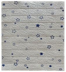 Flippy 10 darabos falmatrica készlet, Flippy, öntapadós, 70 x 77 cm, 5, 3 m2 fedett terület, PVC, kék csillag minta, fehér (135737)