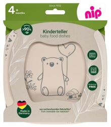NIP Детски чинии за хранене NIP - Еat Green, 2 броя, бежови (4000821427259)