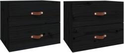 vidaXL 2 db fekete falra szerelhető éjjeliszekrény 50 x 36 x 40 cm 16.55 kg (820985VidaXL)