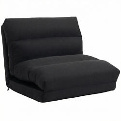 HOMCOM Fotoliu de podea canapea relax fotoliu convertibil în pat înclinabil 90° à 180° material - 70 x 72 x 56 cm - negru | Aosom Romania (839-967V00BK)