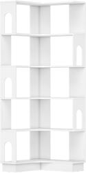 HOMCOM Bibliotecă de colț, etajeră de depozitare cu 6 niveluri și panouri laterale arcuite, 60 x 60 x 165, 5 cm, alb | Aosom Romania (838-640V00WT) Raft
