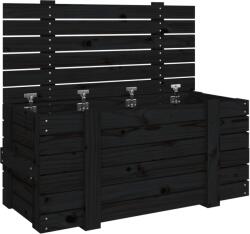 vidaXL fekete tömör fenyőfa tárolóláda 91 x 40, 5 x 42 cm 825002 (825002)