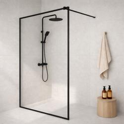 InspiroDesign Design Liberta Walk-in Black, zuhanyfal, 8mm vastag üveg, fekete keret, 90x200 cm (ZUWB-90)