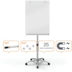 Nobo Flipchart mobil NOBO Brilliant, sticla, 100x70 cm, magnetic, include marker, tavita si magneti, alb (NB-1903949)
