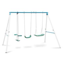 KLARFIT Olav, albastru, leagăn de grădină pentru copii, cadru din oțel (SW1-Swing-3-BL) (SW1-Swing-3-BL) - klarstein